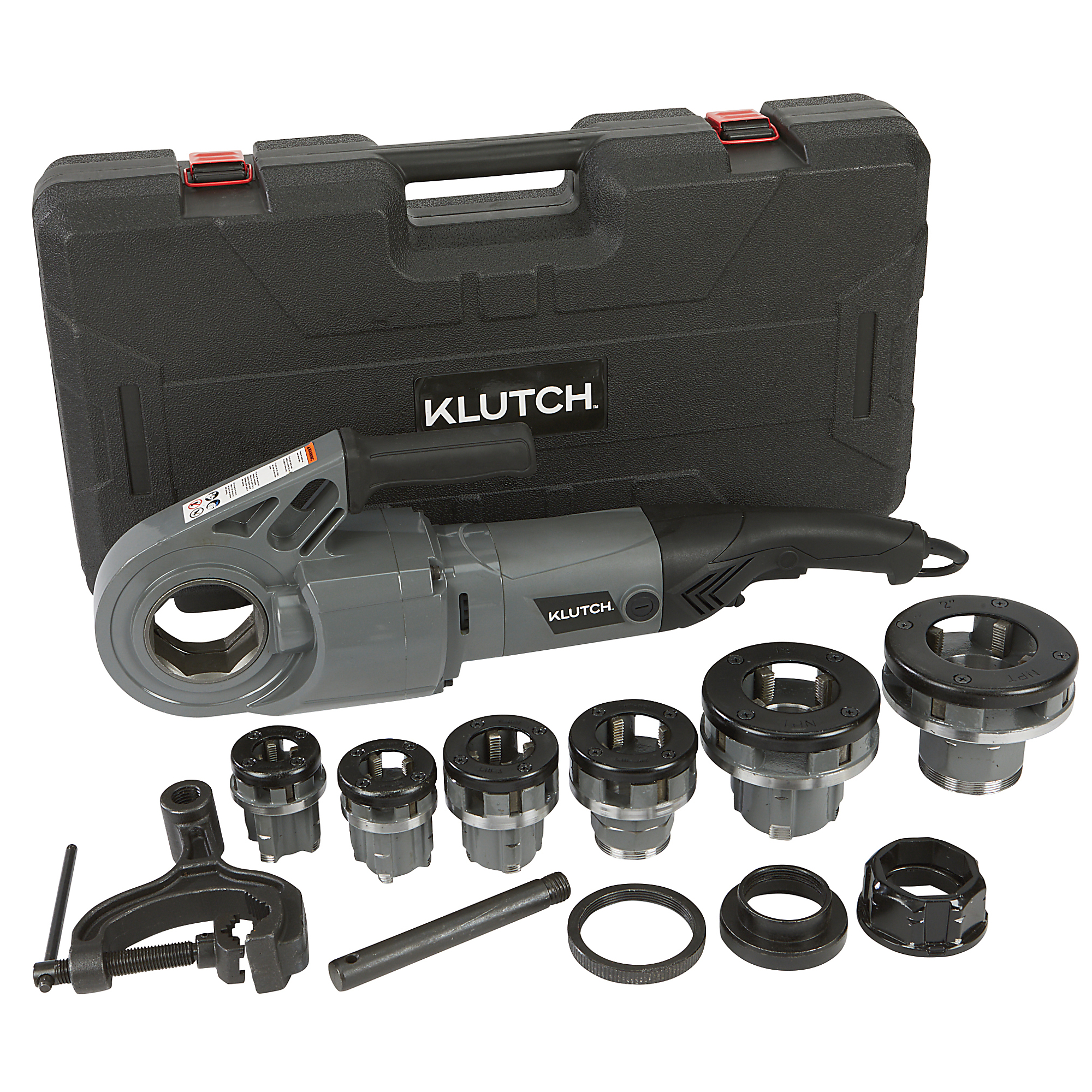 Klutch 2in. Electric Pipe Threader, Portable, 28 RPM, 10 Amps, Includes 6 Dies